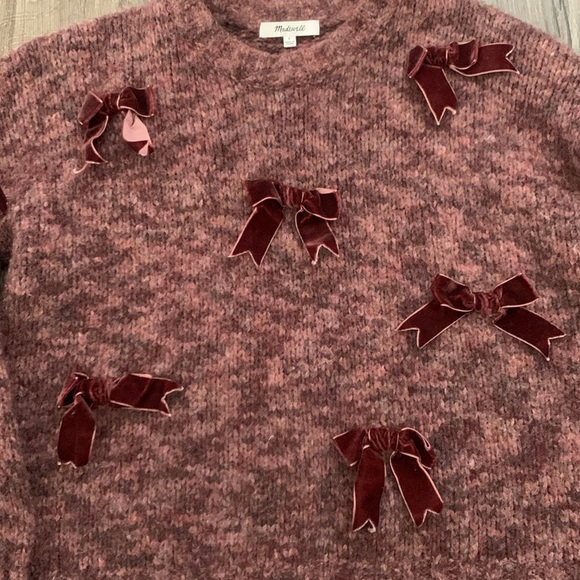 Madewell Velvet Bow Pullover Sweater Size Small - Picture 6 of 9